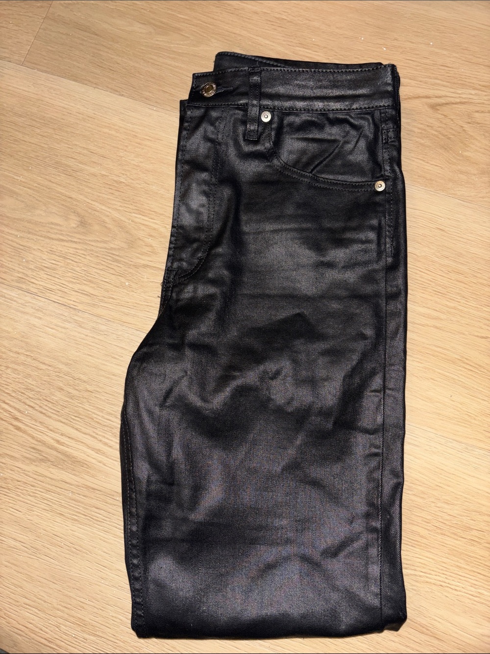 Women’s Coated Black Skinny Jeans